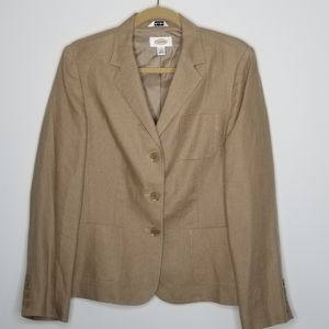 Talbots size 10 Irish Linen Tan Blazer